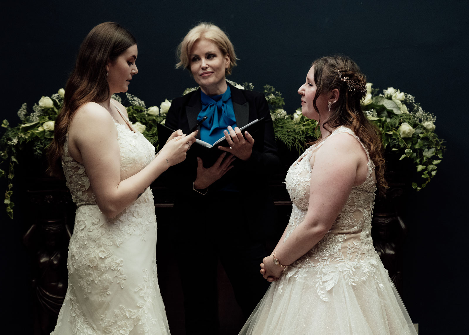 Sharon conducting a Humanist wedding